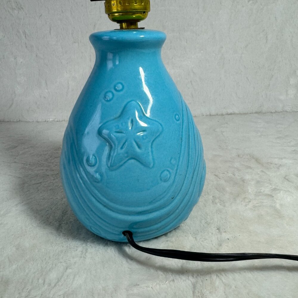 Disney Vintage Little Mermaid Lamp Blue Ceramic 1989 Base only no Shade - Picture 5 of 10